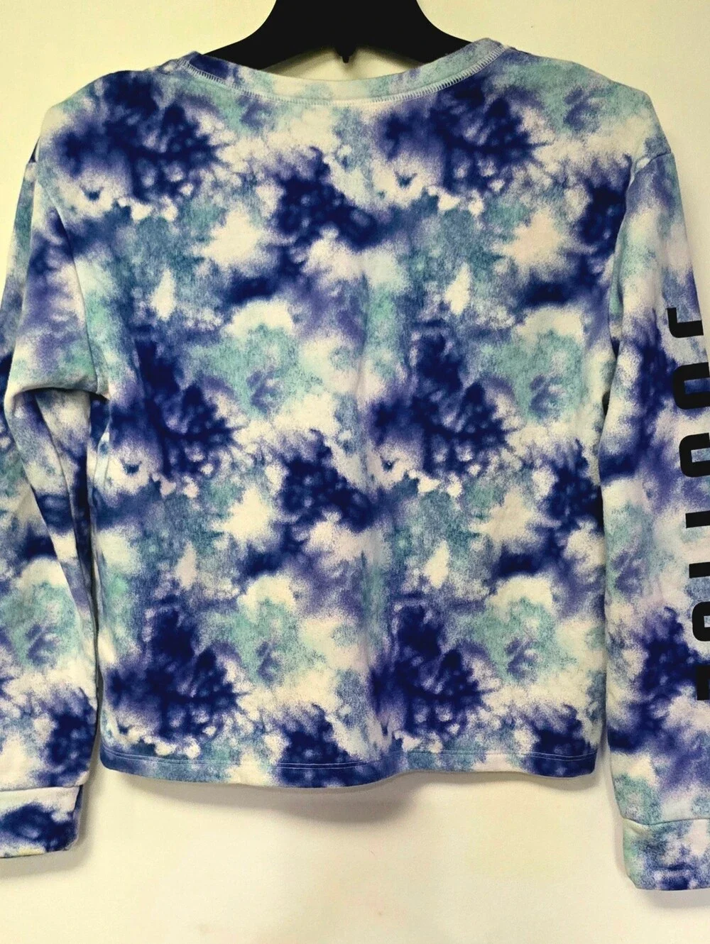 Tie Dye Girls Crop Top Sweatshirt Justice Active Size 14/16 Green White Purple